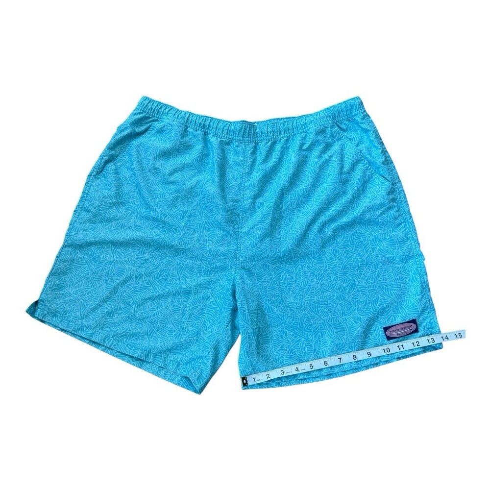 Vineyard Vines Men’s XL Swim Trunks Turquoise Blue Geometric Print - Picture 8 of 9